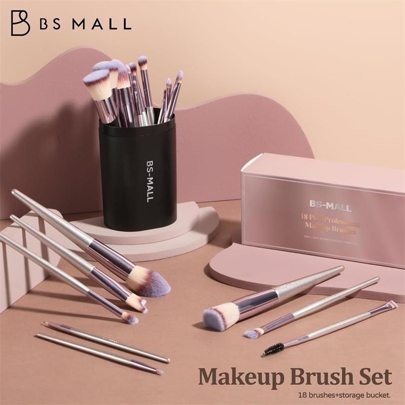 BS MALL - Set de 18 Brochas + Estuche Negro