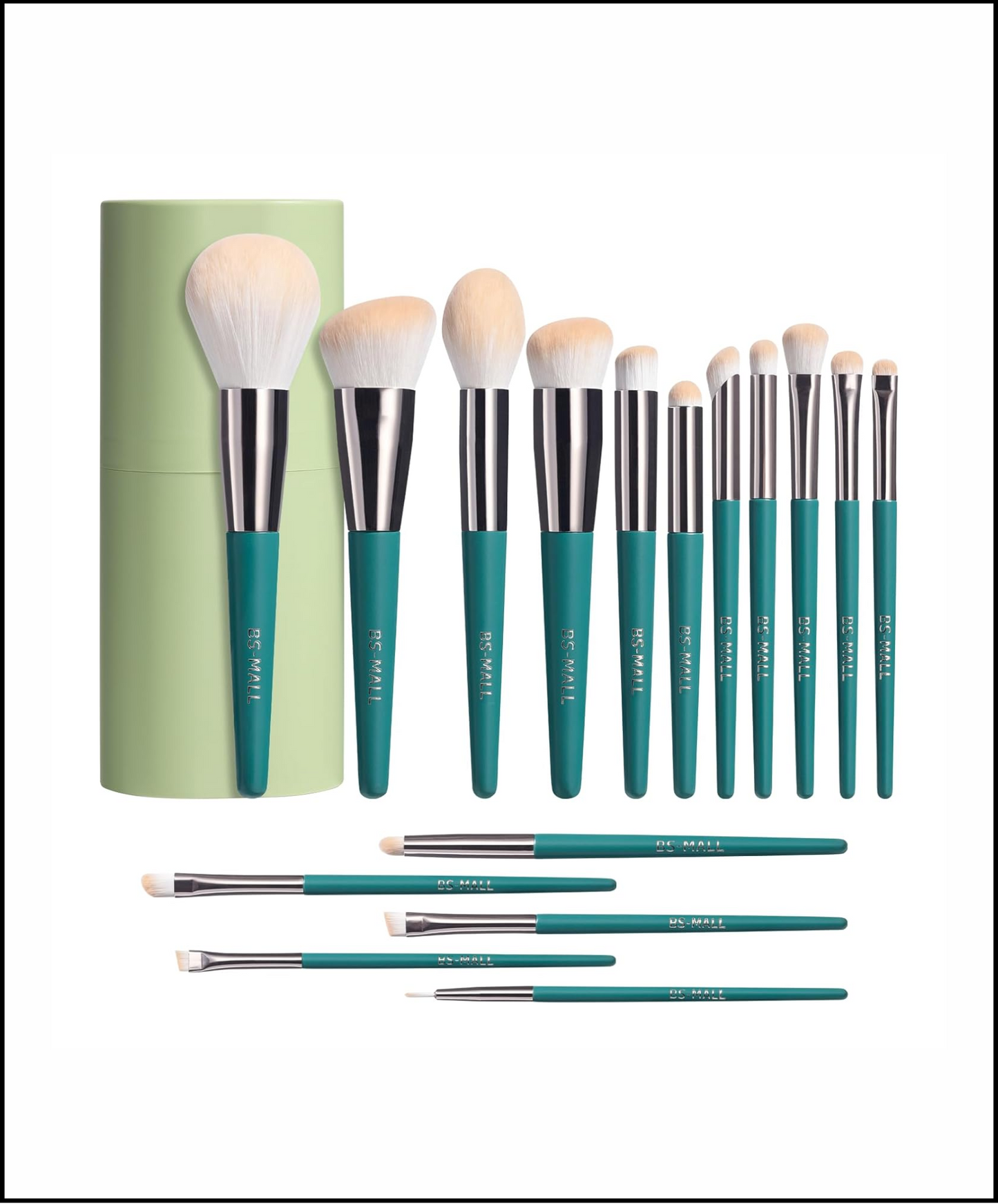 BS MALL - Set de 16 Brochas Aqua + Estuche Verde