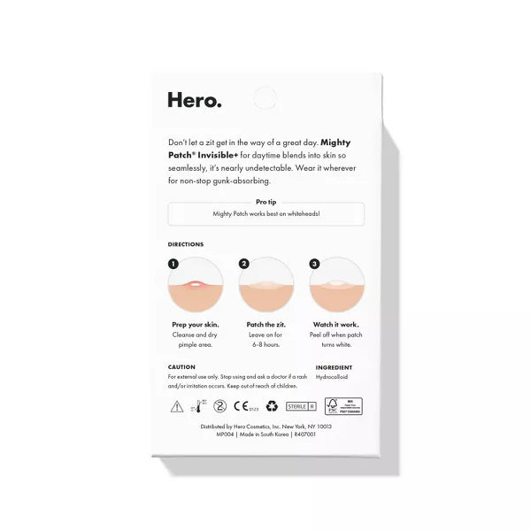 Hero - Mighty Patch Invisible+ Daytime Hydrocolloid Acne Pimple Patches